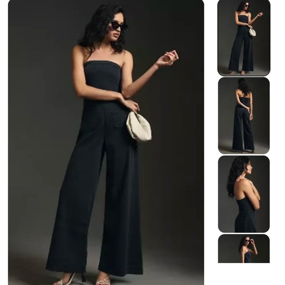 Anthropologie Pilcro polished wide leg Denim jumpsuit
